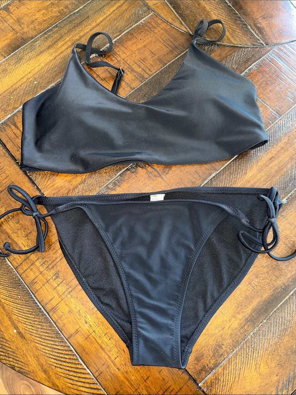 Women’s Black Tie-Side Bikini Set